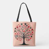 Romantische Herzbaum-Wasserfarben-Illustration Tasche (Rückseite)