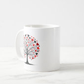 Romantische Herzbaum-Wasserfarbillustration Kaffeetasse (Vorderseite Links)