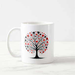 Romantische Herzbaum-Wasserfarbillustration Kaffeetasse