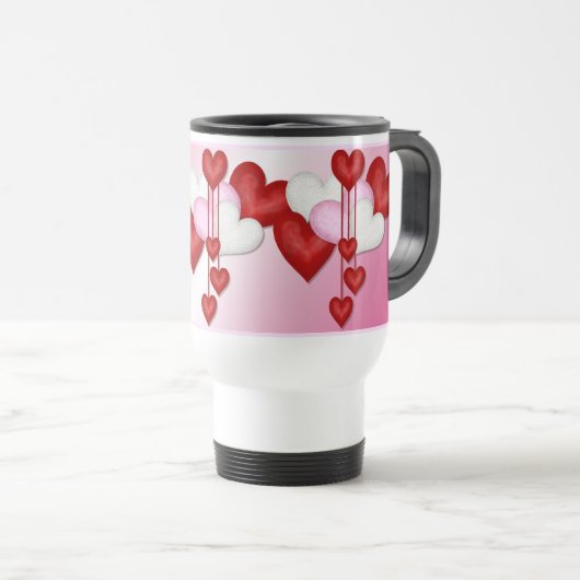 Romantische Herzdekoration Tasse (VorderseiteRechts)