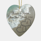 Romantische Herzen am Strand Weihnachtsschmuck (Links)
