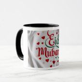 Romantische Herzen Eid Mubarak Tasse (Vorderseite Links)