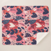 Romantische Herzen gemütlich hinauf zum Valentinst Sherpadecke (Vorderseite (Horizontal))