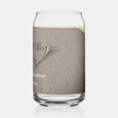 Romantische Herzen gezeichnet in Strand Sand kann  Dosenglas (Rückseite)