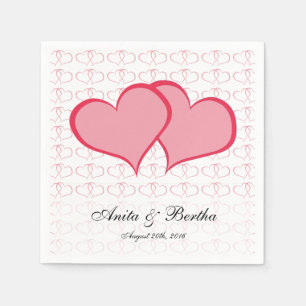 Romantische Herzen Grafik sie rosa Serviette