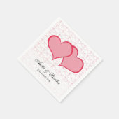 Romantische Herzen Grafik sie rosa Serviette (Ecke)
