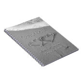 Romantische Herzen im Sandstrandhochzeits-Gastbuch Notizblock (Rechte Seite)