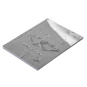 Romantische Herzen im Sandstrandhochzeits-Gastbuch Notizblock (Linke Seite)