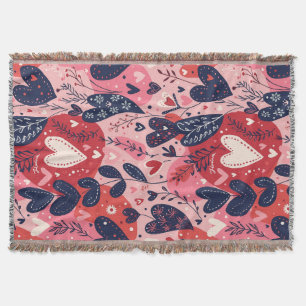 Romantische Herzen kuscheln sich an diesem Valenti Decke