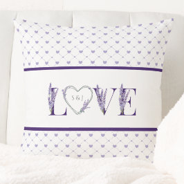 Romantische Herzen Lavendel Liebe Lila Kissen
