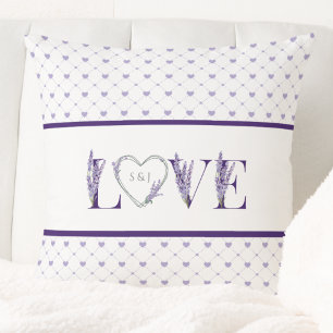 Romantische Herzen Lavendel Liebe Lila Kissen
