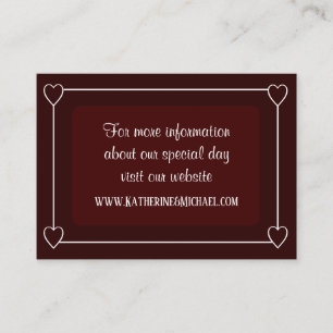 Romantische Herzen Moderne dunkelrote einfache Hoc Begleitkarte