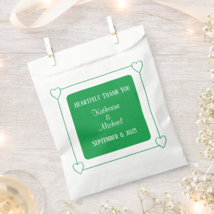 Romantische Herzen Moderne Grüne Hochzeit Geschenktütchen
