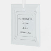 Romantische Herzen Moderne weiße, einfache Hochzei Ornament Aus Glas (Vorderseite links)