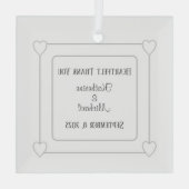 Romantische Herzen Moderne weiße, einfache Hochzei Ornament Aus Glas (Rückseite)