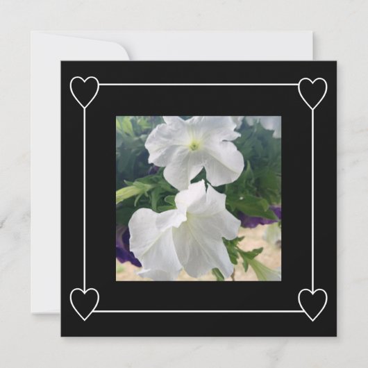 Romantische Herzen Modernes Black Simple Wedding F Save The Date (Vorderseite)