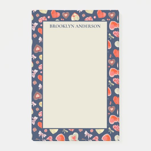 Romantische Herzen Post-it Klebezettel (Vorderseite)