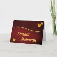 Romantische Herzen Rot und Gold Shaadi Mubarak