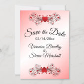 Romantische Herzen Save the Date Magneteinladung (Vorderseite)
