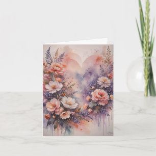 Romantische Herzen und Blume Valentine Karte