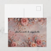 Romantische Herzen und Blumen Postkarte (Vorne/Hinten)