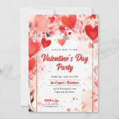 Romantische Herzen | Valentinstag - Party Einladung (Vorderseite)