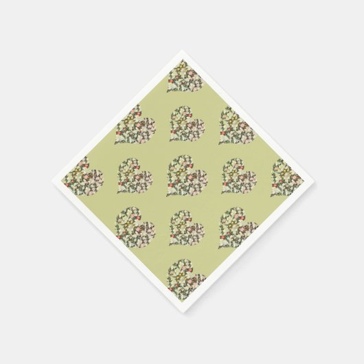 Romantische Herzen Vintag Serviette (Ecke)