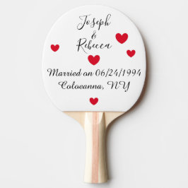 Romantische Herzen: Weißes Jubiläum Tischtennis Schläger