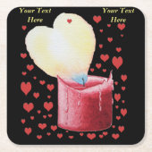 Romantische, herzförmige Flamme für Hochzeiten Rechteckiger Pappuntersetzer (Vorderseite)