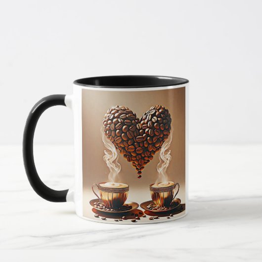 Romantische herzförmige Tasse - Perfektes Geschenk (Links)