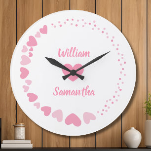 Romantische Herzfrequenz Liebe Große Wanduhr
