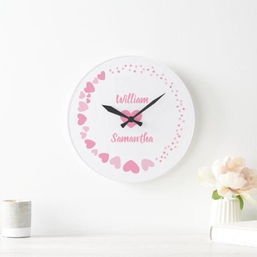 Romantische Herzfrequenz Liebe Große Wanduhr (Zuhause)