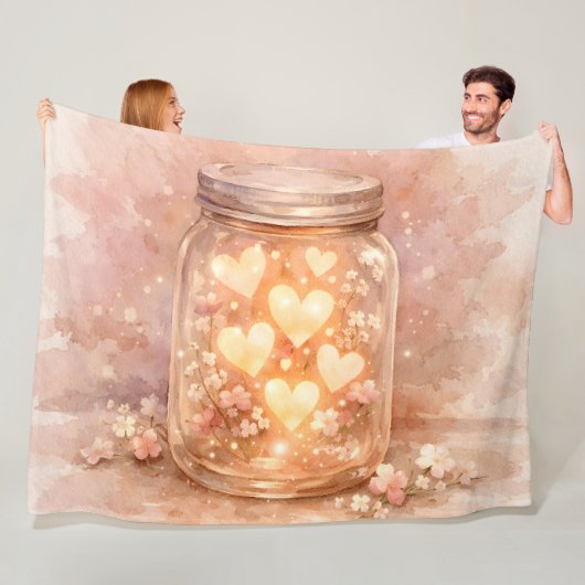 Romantische Herzglas-Wurfdecke Fleecedecke (Beispiel)