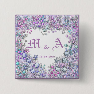 Romantische Herzhochzeiten - Termine Rosa Button