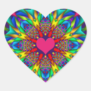 Romantische Herzklammer Herz-Aufkleber