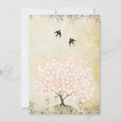 Romantische Herzleaf Blush Pink Love Bird Wedding Einladung (Rückseite)