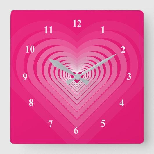 Romantische Herzrosa Uhr (Vorderseite)