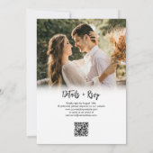 Romantische Herzschrift 2 Foto QR Code Hochzeit Einladung (Rückseite)