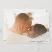 Romantische Herzschrift Minimalistisch 2 Foto Hoch Dankeskarte (Rückseite)