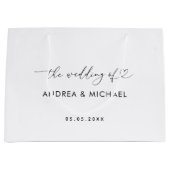 Romantische Herzschrift Minimalistisch der Hochzei Große Geschenktüte (Vorderseite)