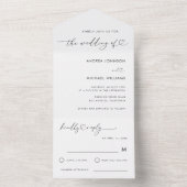 Romantische Herzschrift Minimalistisch White Weddi All In One Einladung (Innen Boden)