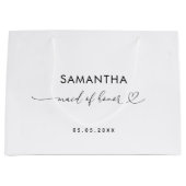 Romantische Herzschrift Minimalistische Trauzeugin Große Geschenktüte (Vorderseite)