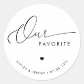 Romantische Herzschrift Unsere Lieblings-Gastgesch Runder Aufkleber (Vorderseite)