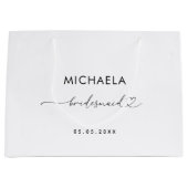 Romantische Herzschrift White Minimalistisch Bride Große Geschenktüte (Vorderseite)