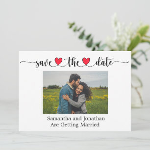 Romantische Herztypografie Save the Date Karte
