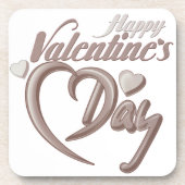 Romantische Herzvalentiner Tagesskripttypografie Getränkeuntersetzer (Vorderseite)