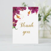 Romantische Hibiskus Blume botanisch Dankeskarte (Stehend Vorderseite)