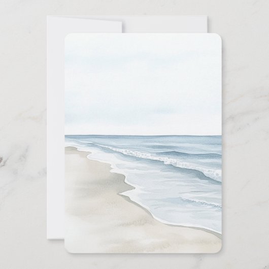 Romantische Hochzeit am Blue Beach Einladung (Rückseite)