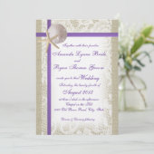 Romantische Hochzeit am Strand Einladung (Stehend Vorderseite)