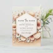 Romantische Hochzeit am Strand Save The Date (Stehend Vorderseite)